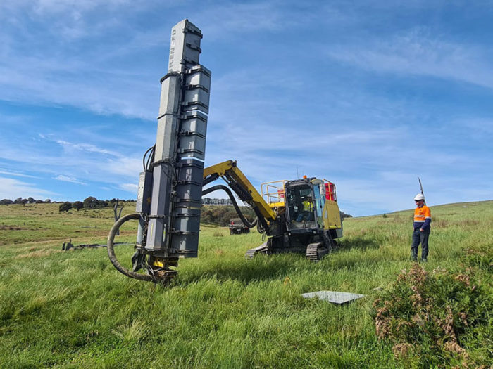 Atlas Copco D9C working on grassy hill