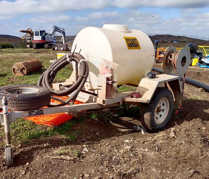 Water trailer on site